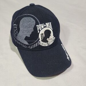 Unbranded POW MIA Hat Mens OSFM Navy Blue Excellent Military Veteran Support Cap